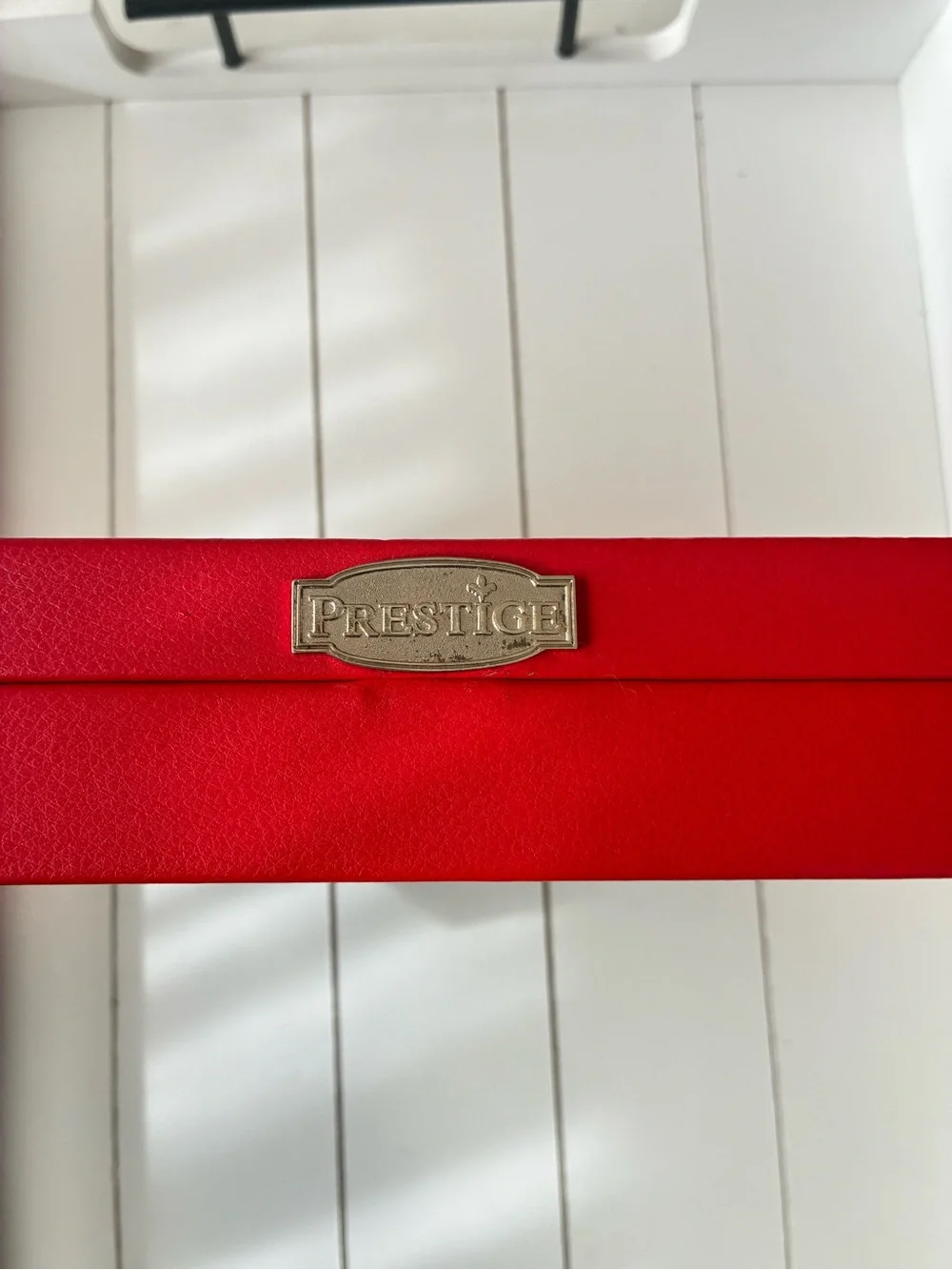 Prestige Red Jewelry Box with Glass Lid - 12 Compartment Display Cas